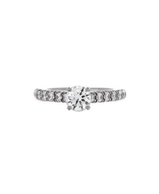  0.50CT Etincelle de Cartier Solitaire Ring Platinum with RBC Diamond and Pave Diamonds E/VVS1