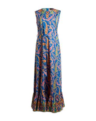 Paisley Flounce Hem Maxi Dress