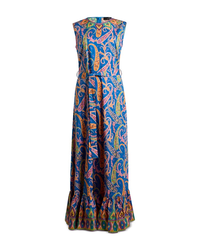 Etro Paisley Flounce Hem Maxi Dress in Print On P