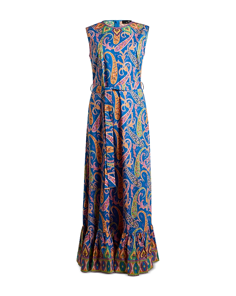 Etro Paisley Flounce Hem Maxi Dress