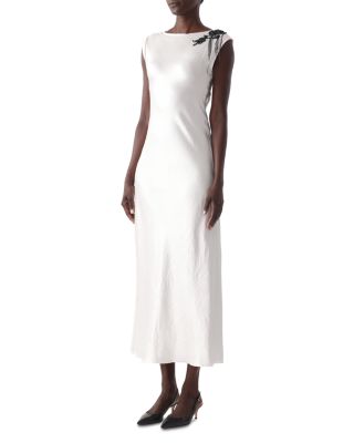 Twill Embellished Cap Sleeve Gown