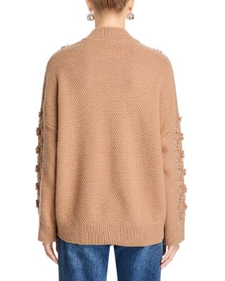 Cable Knit Cardigan with Rhinestone Embellishments