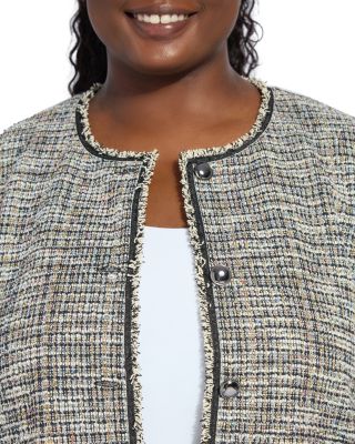 Charlotte Collarless Tweed Jacket 