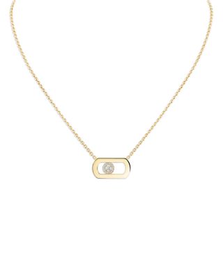18K Rose Gold So Move Diamond Oval Pendant Necklace, 17.71"