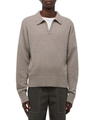 Brushed Open Collar Polo Sweater
