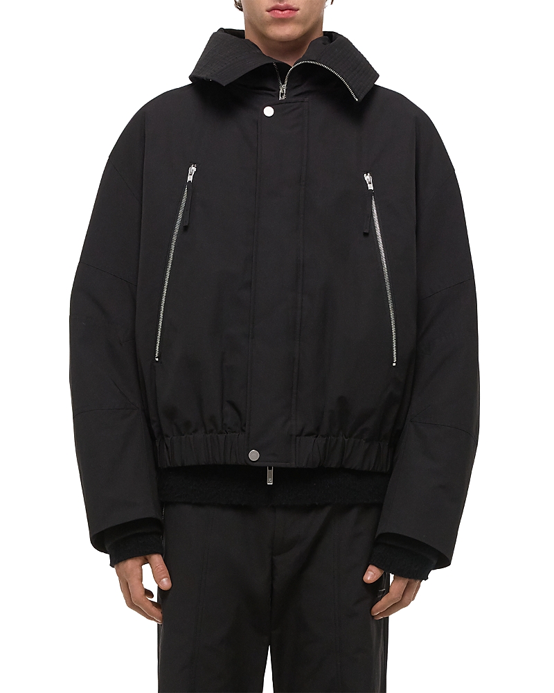 Helmut Lang Relaxed Fit Hooded Bomber Jacket In Black