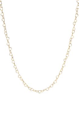 Solid Yellow Gold Heart Chain Necklace