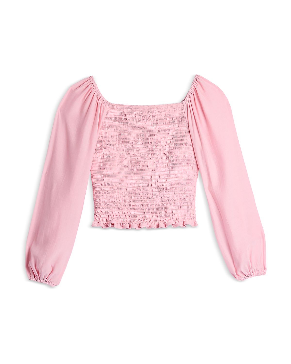 Aqua Girls' Long Sleeved Smocked Top, Big Kid - Exclusive