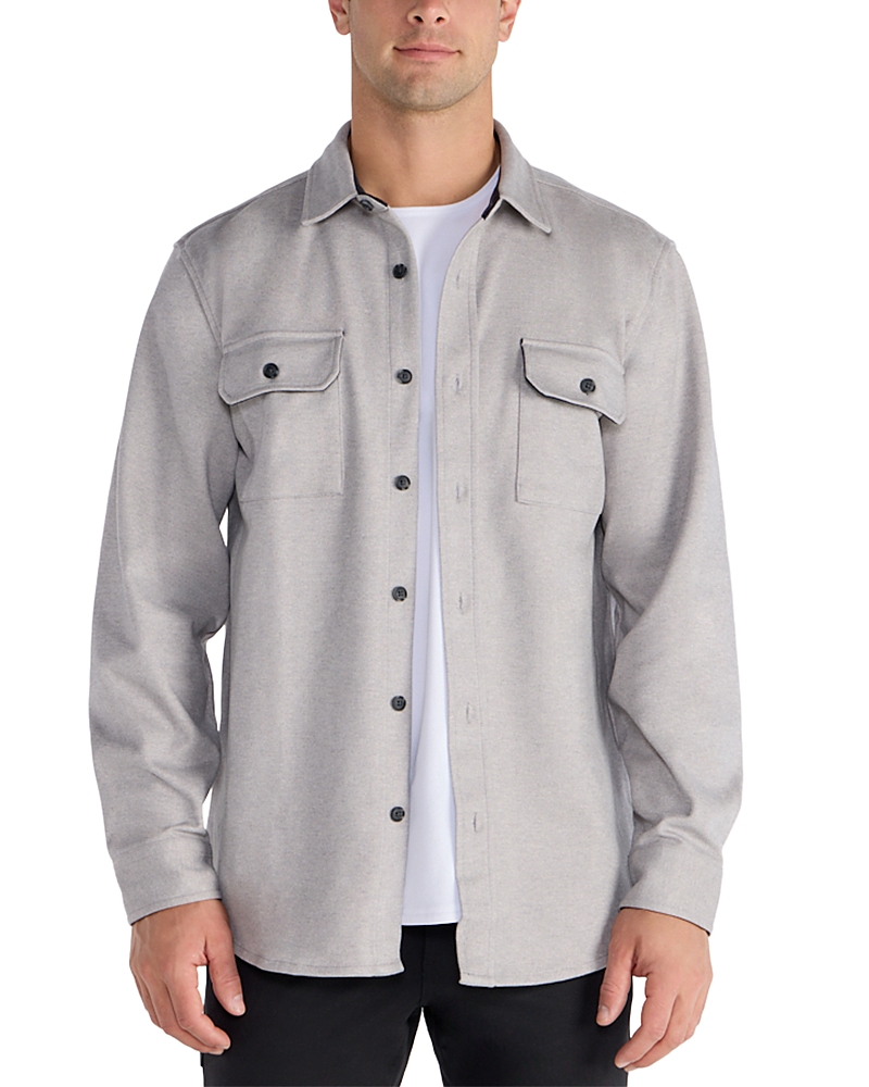 Bylt Basics Coastal Button Front Overshirt In Gray