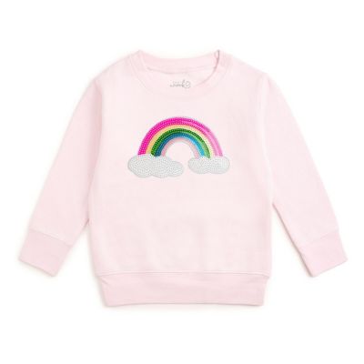 Girls' Rainbow Sequin Patch Sweatshirt - Big Kid