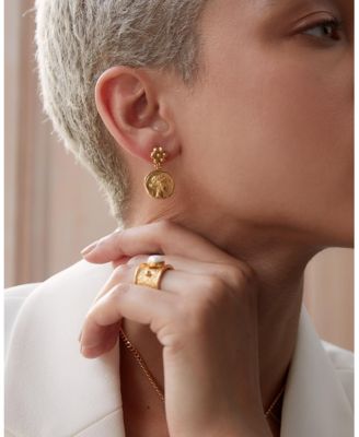  Goddess Demeter Coin Stud Earrings