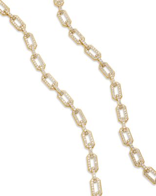 Pav&eacute; Chain Necklace in 18K Yellow Gold with Diamonds, 7mm