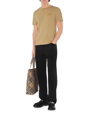 Check Trim Cotton T-Shirt