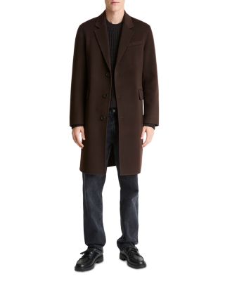 Splittable Single Breasted Wool Blend Topcoat