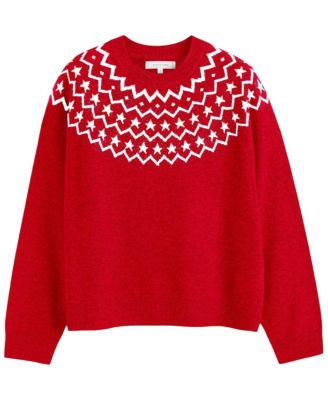  Women's Wool Cashmere Star Yoke Sweater