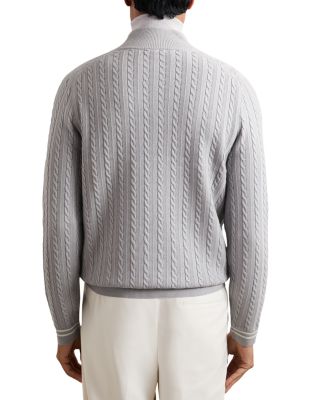 Tuscano Quarter Zip Cable Knit Sweater