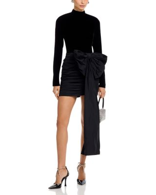 Velvet Bow Mini Dress