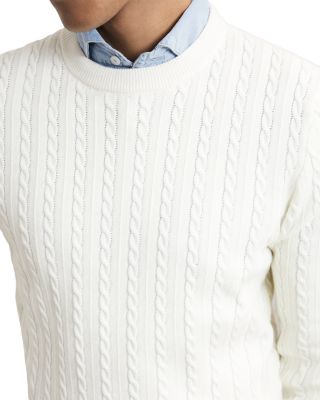 Luca Long Sleeve Cable Knit Crewneck Sweater
