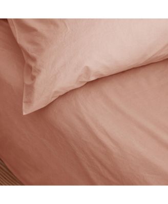 Washed Cotton Percale Fitted Sheet, King