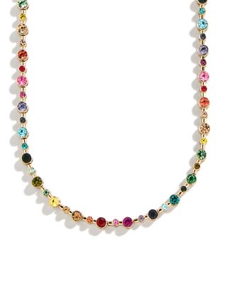 Multicolor Bezel Tennis Necklace, 17"