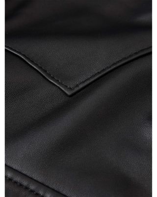 Sage Leather Shirt Jacket