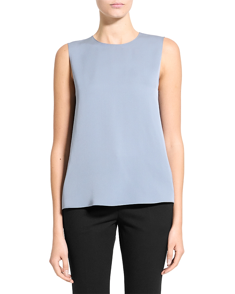 Theory Silk Sleeveless Top In Blue