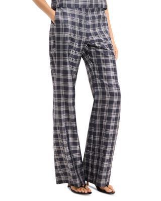 Fluid Silk Plaid Pants