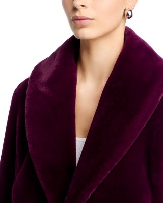 Shawl Collar Faux Fur Coat