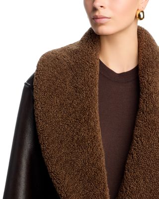 Icon Status Shawl Collar Faux Leather Coat