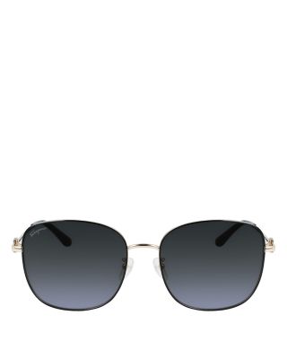 Metal Gancini Square Sunglasses, 60mm