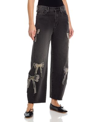Parker x Bow What Fun High Rise Barrel Jeans in Washed Black