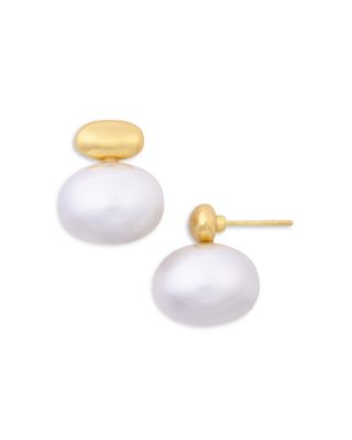 Bar & Imitation Pearl Earrings - Exclusive