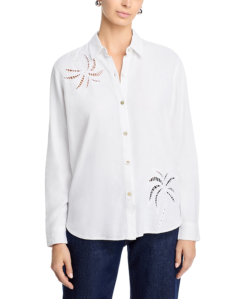 Rails Samar Embroidered Linen-blend Shirt In White