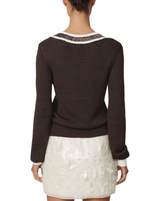 Courtney Beaded V Neck Sweater