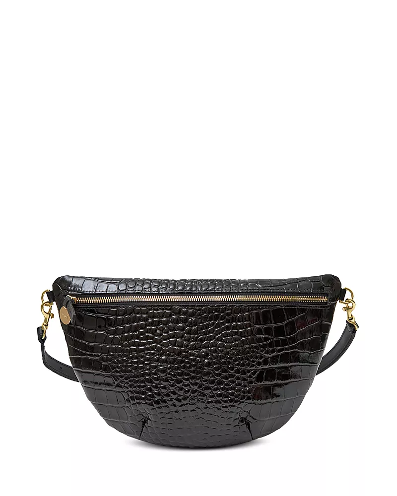 Clare V. Grande Small Croco Embossed Leather Fanny Pack