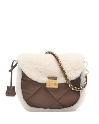 Crosby Lock Small Shearling Trim Crossbody Bag