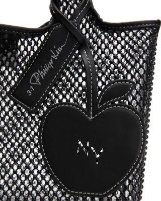 Mini Embellished Mesh Market Tote Bag