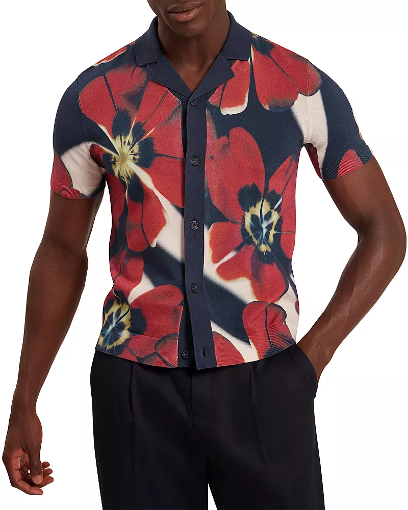 Ted Baker Wyric Printed Short Sleeve Button Front Shirt