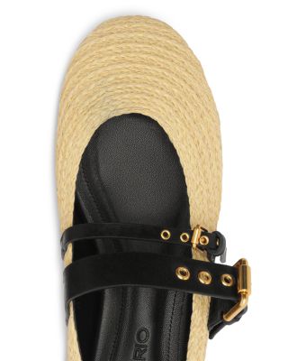 Women's Raffia Flat Ballet Flats