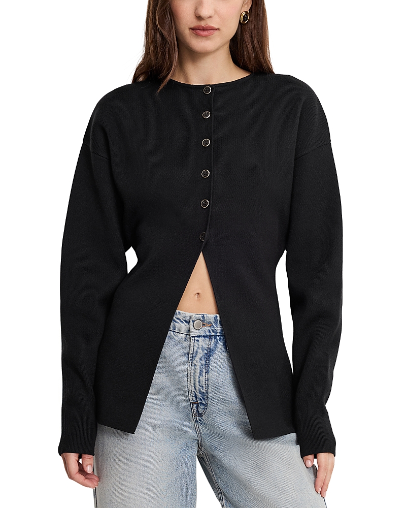 Good American Exaggerated Sleeve Cardigan Sweater