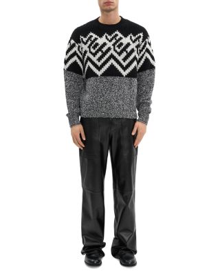 Half Fair Isle Crewneck Sweater