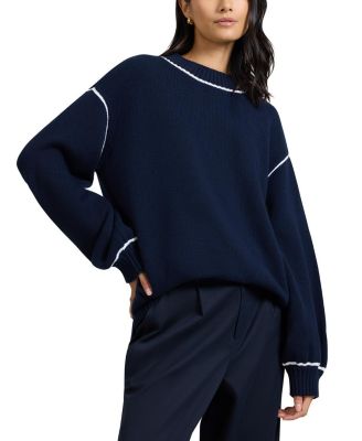 Cotton Oversized Mock Neck Sweater