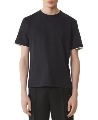  Cotton T-Shirt with Silk Detail