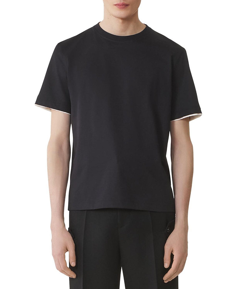 Lanvin Cotton T-shirt With Silk Detail In Multi