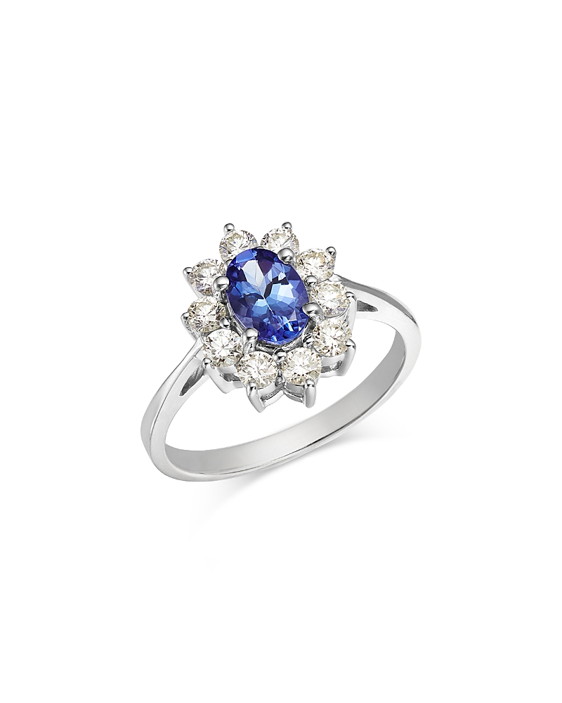 Bloomingdale's Fine Collection Diamond & Oval Tanzanite Ring in 14K White Gold