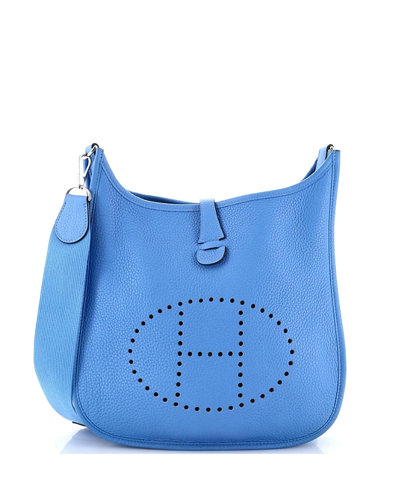Click to view more detailed imagery on our partner's website Pre-owned Pre-owned Hermes Hermes Pm Evelyne Bag Gen Iii Clemence In Blue