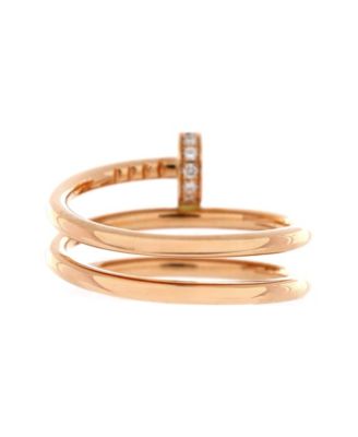 Small Juste un Clou Double Ring 18K Rose Gold and Diamonds