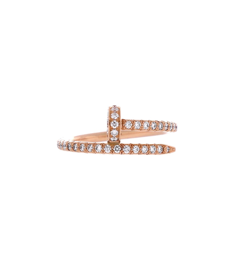 Click to view more detailed imagery on our partner's website Pre-owned Pre-owned Cartier Cartier Small Juste Un Clou Paved Ring 18k Rose Gold With Diamonds