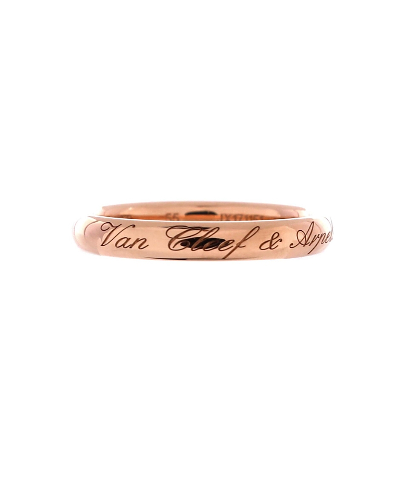 Pre-owned Pre-owned Van Cleef & Arpels Van Cleef & Arpels Tendrement Signature Wedding Band Ring 18k Rose Gold