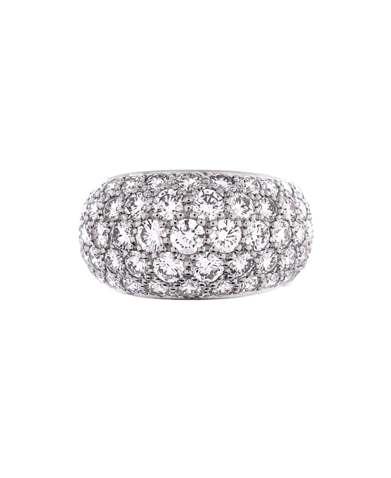 Pre-owned Pre-owned Cartier  Cartier Bombe Ring 18k White Gold With Diamonds